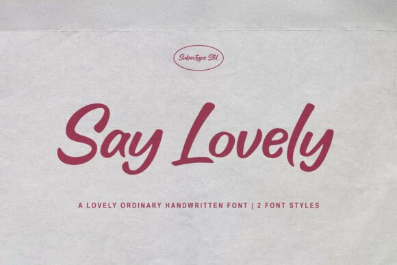 Say Lovely Typeface for Editorial Design